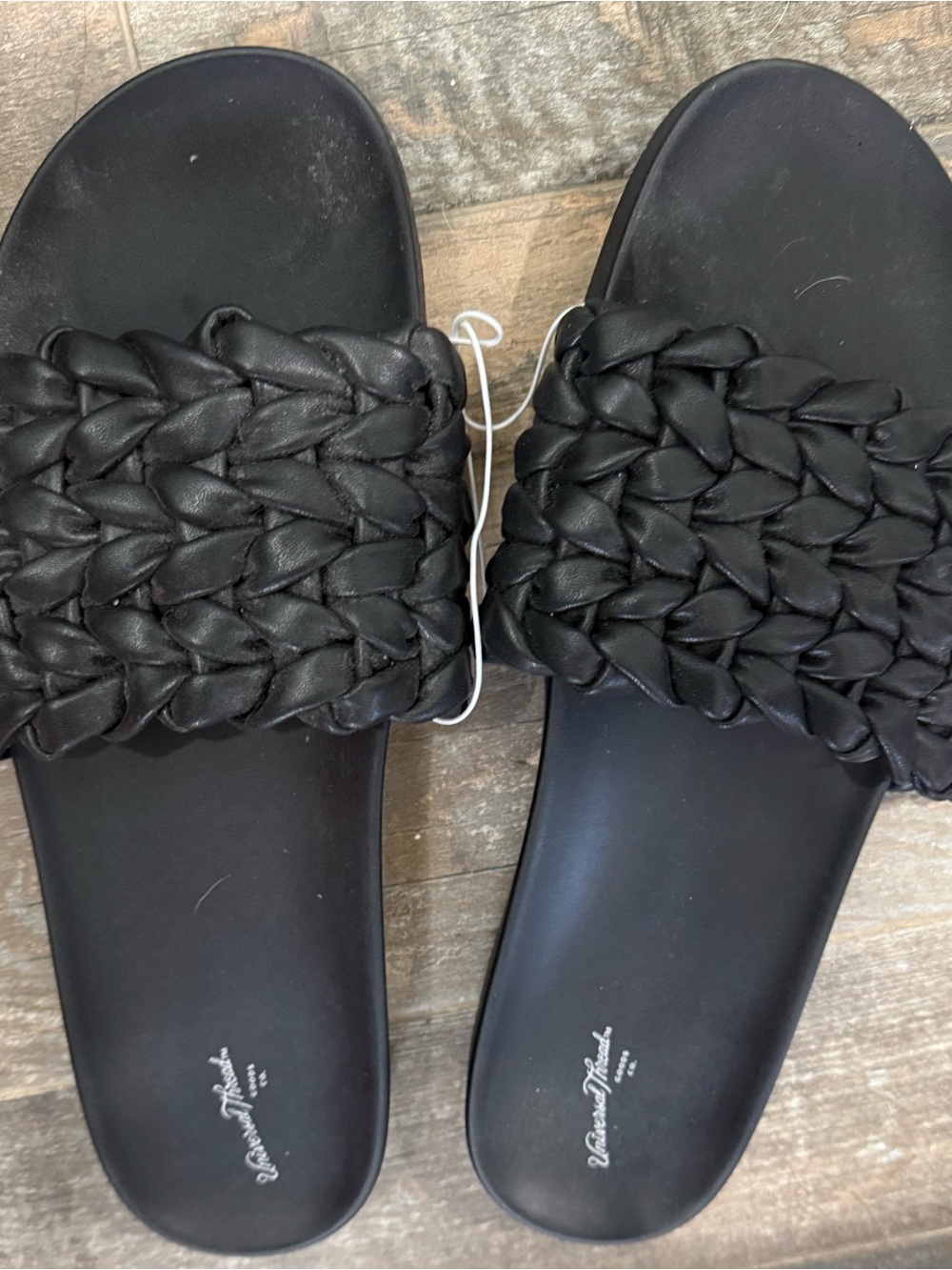 Universal Thread Black Braided Slide Sandals